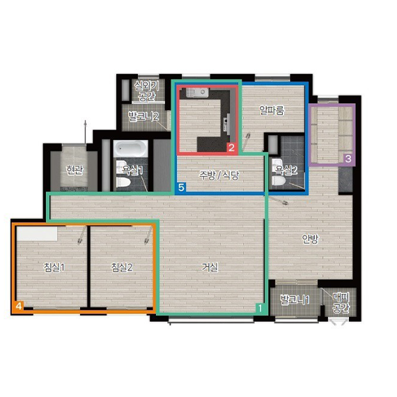 매교역 푸르지오SK뷰 84타입구조